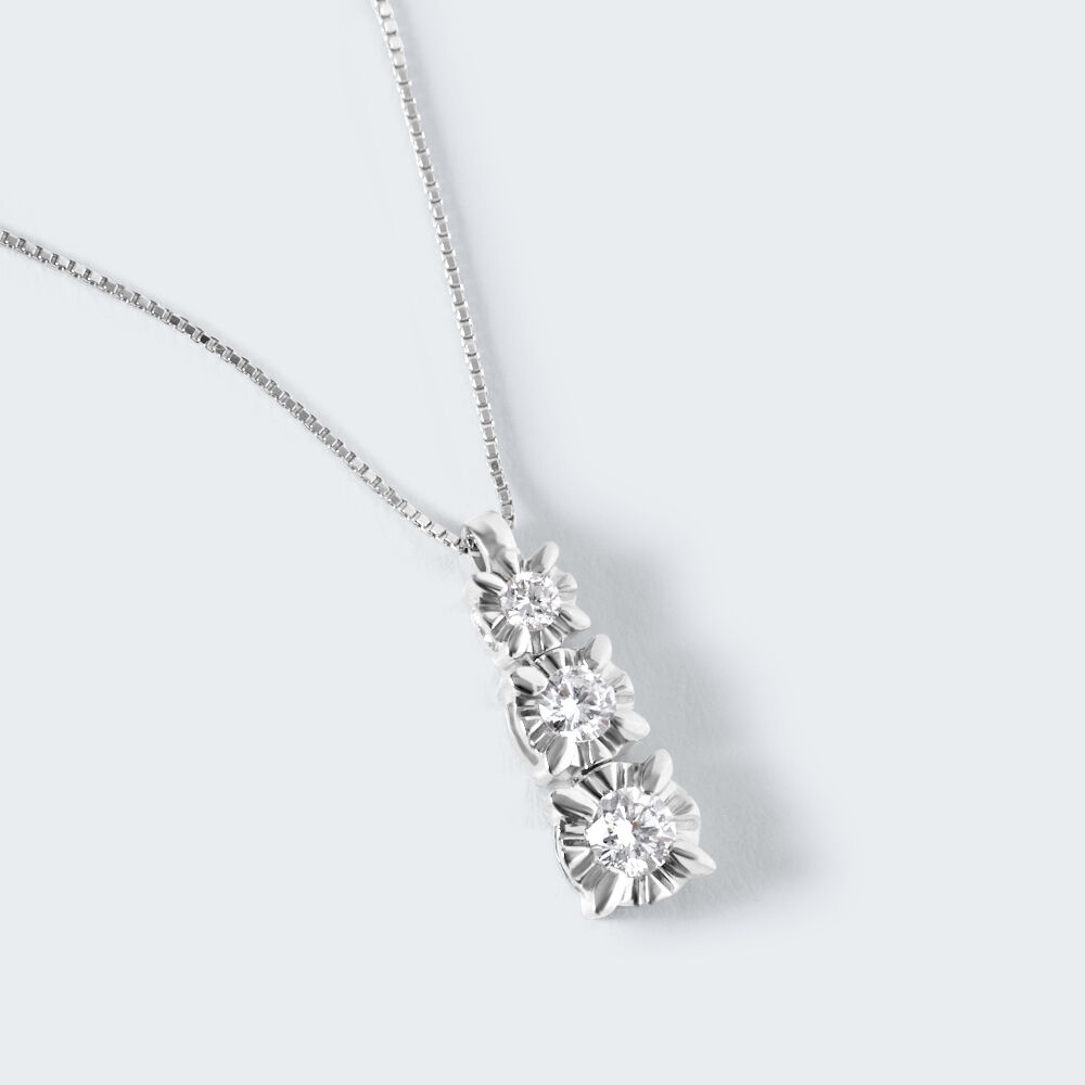 Collana Trilogy Diamazing Oro Bianco Diamante 1669533 Stroili