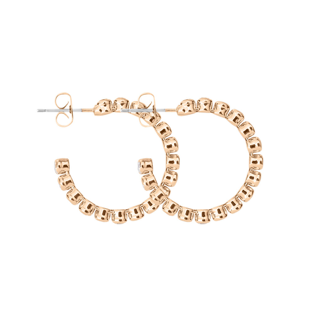Orecchini A Cerchio Romantic Shine Metallo Rosa Cristallo - Orecchini a Cerchio Donna | Stroili