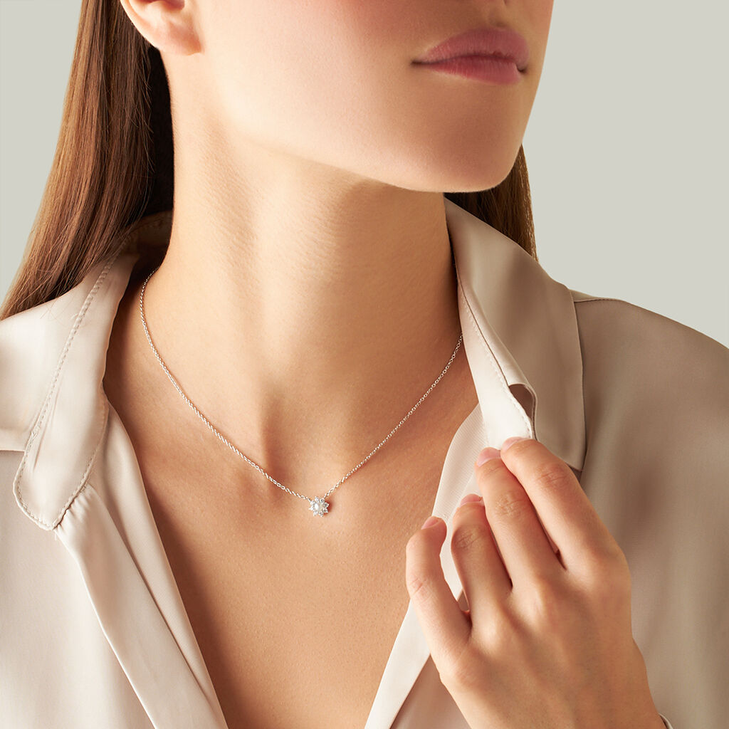 Collana Silver Pearls Argento Rodiato Perla sintetica Cubic Zirconia