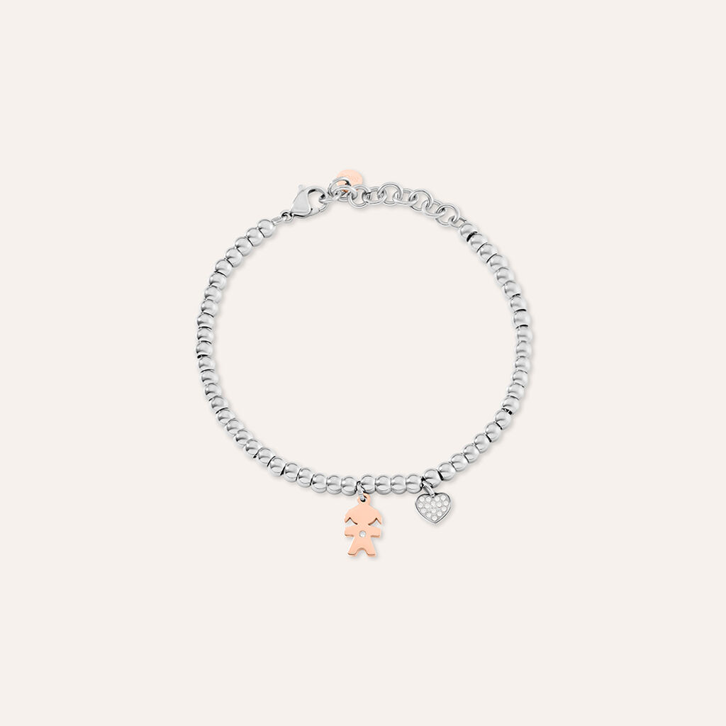 Bracciale Lady Chic Acciaio Bicolore Bianco / Rosa Cubic Zirconia - Bracciali Donna | Stroili