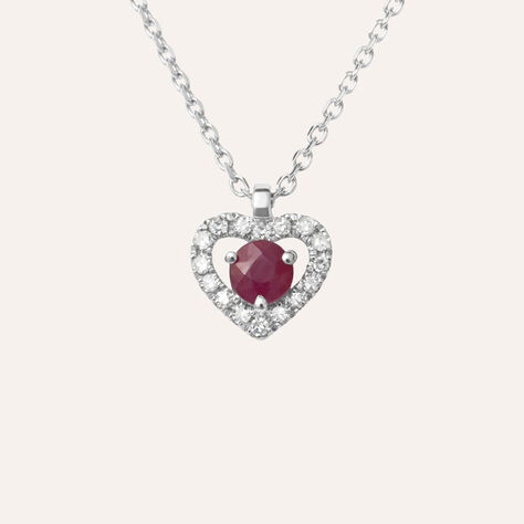 Collana Charlotte Oro Bianco Rubino Diamante - Collane Donna | Stroili