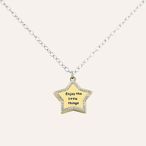 Collana Lady Message Acciaio Bicolore Philosophy e Cristalli - Collane Donna | Stroili