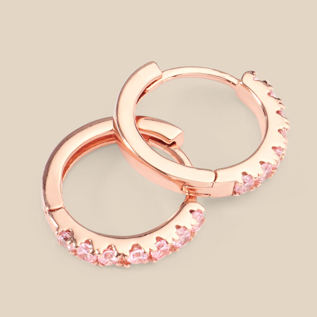 Orecchini A Cerchio Silver Rainbow Argento Rosa Cubic Zirconia - Orecchini a Cerchio Donna | Stroili