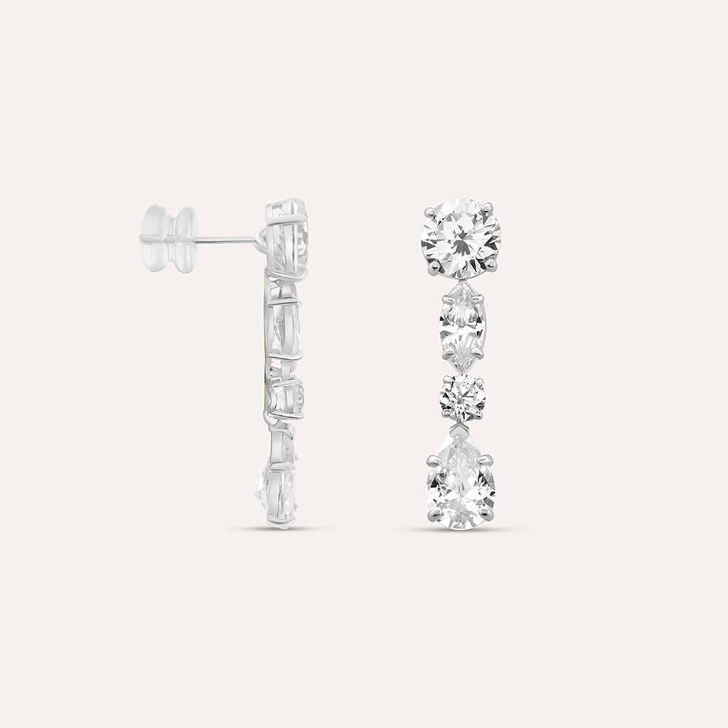 Orecchini Pendenti Claire Oro Bianco Cubic Zirconia - Orecchini Pendenti Donna | Stroili