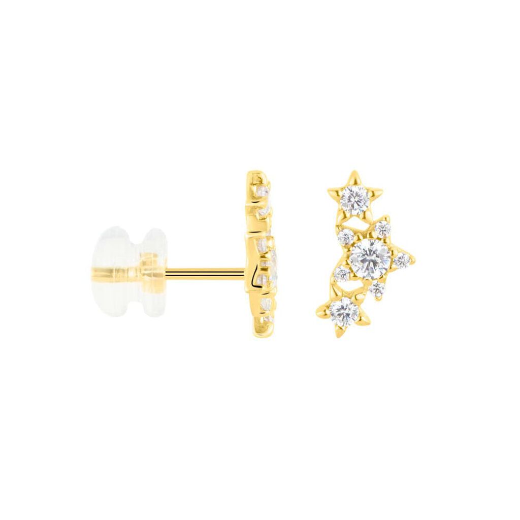 Orecchini Lobo Bon Ton Oro Giallo Cubic Zirconia