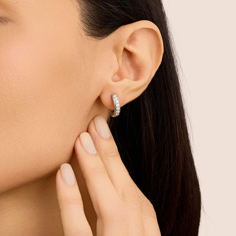 Orecchini A Cerchio Silver Elegance Argento Rodiato Cubic Zirconia - Orecchini a Cerchio Donna | Stroili