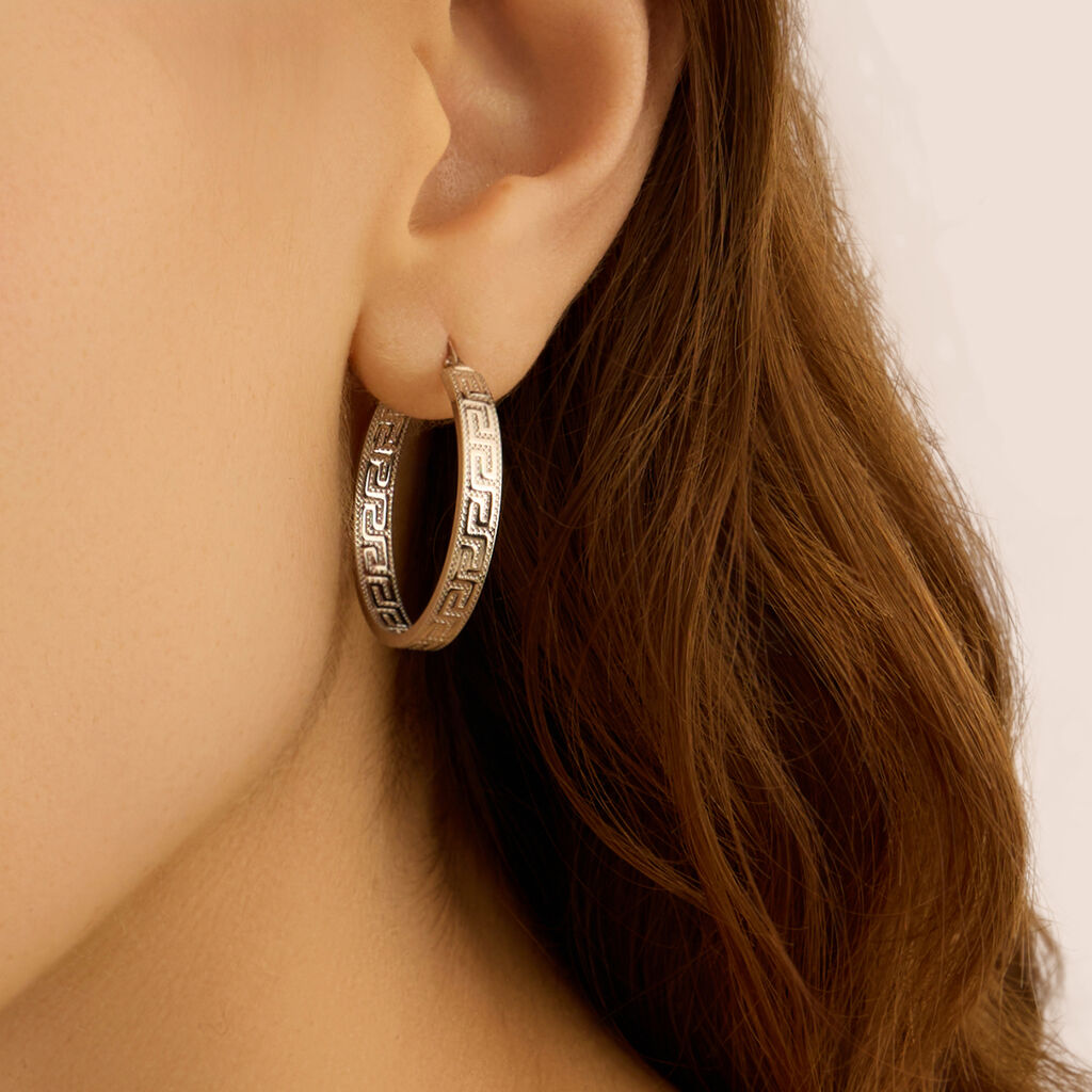 Orecchini A Cerchio Toujours Oro Bianco