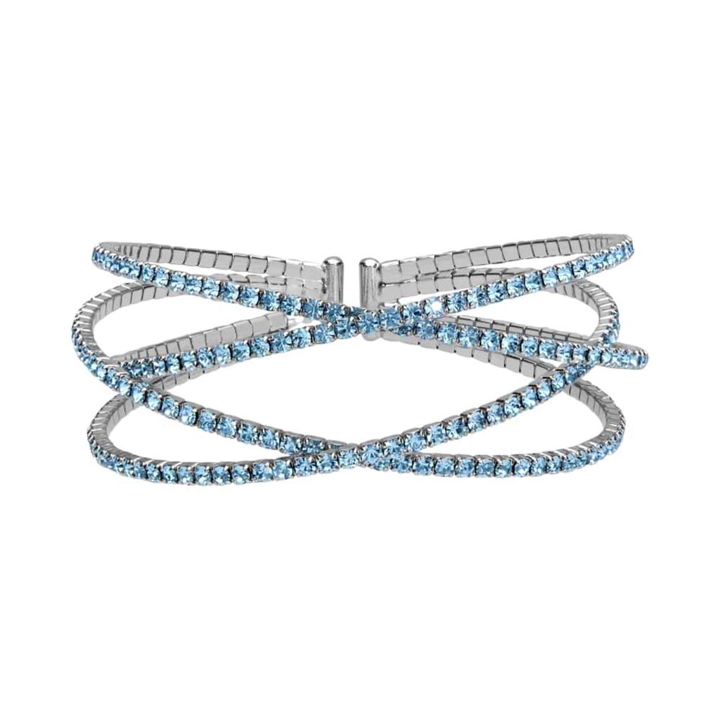 Bracciale bangle in metallo rodiato e cristalli - Bracciali Donna | Stroili