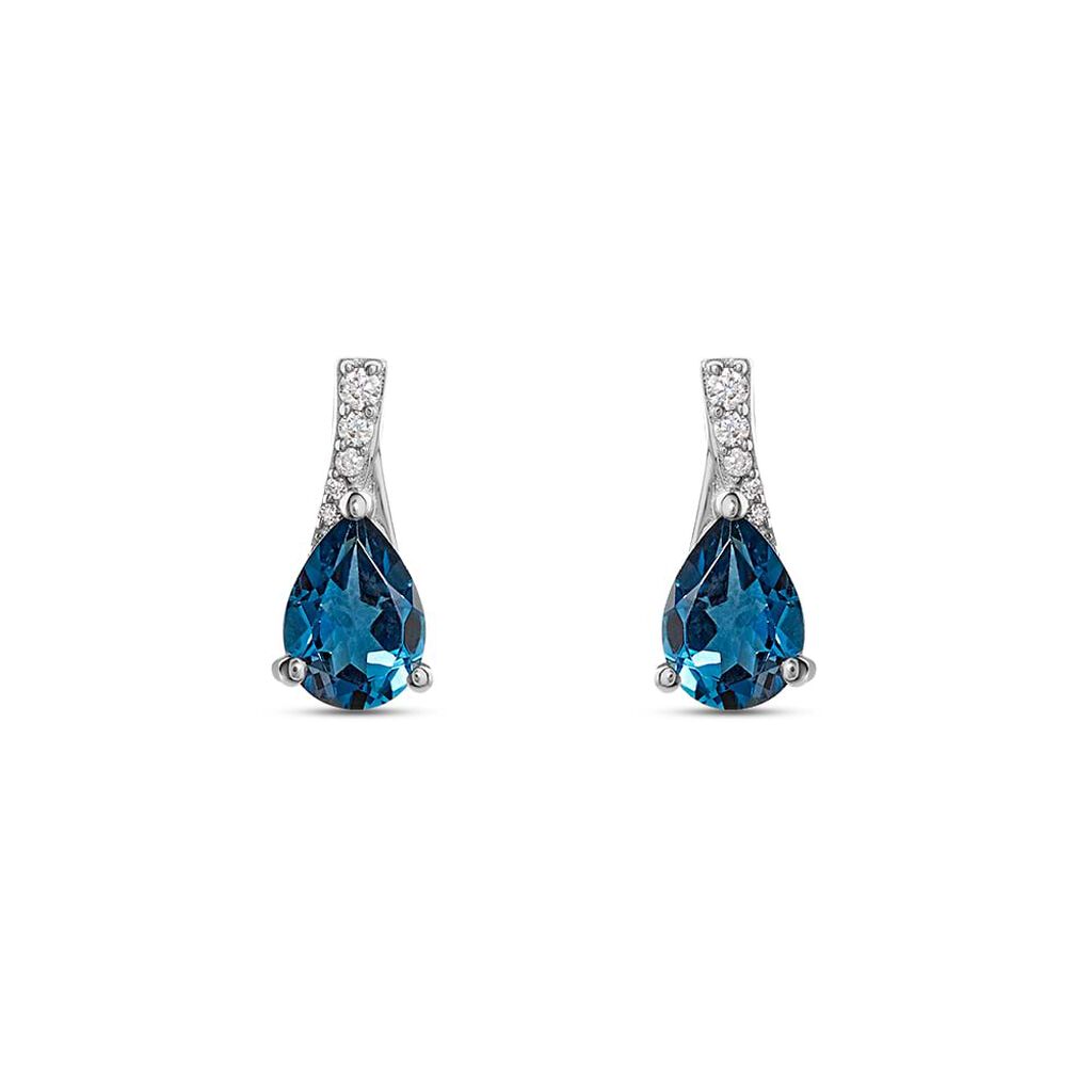 Orecchini Lobo Punto Luce Amélie Oro Bianco Topazio Cubic Zirconia - Orecchini a Lobo Donna | Stroili