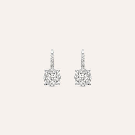 Orecchini Lobo Punto Luce Petali Oro Bianco Diamante - Orecchini a Lobo Donna | Stroili