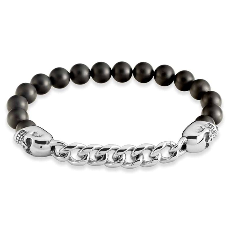 Bracciale in acciaio e pietra - Bracciali Uomo | Stroili