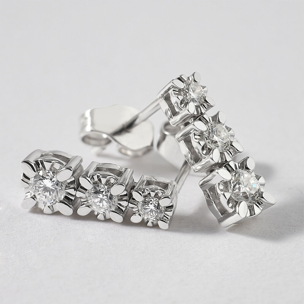 Orecchini Lobo Trilogy Diamazing Oro Bianco Diamante - Orecchini a Lobo Donna | Stroili