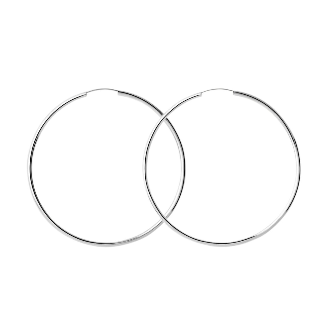 Orecchini A Cerchio Toujours Oro Bianco - Orecchini a Cerchio Donna | Stroili
