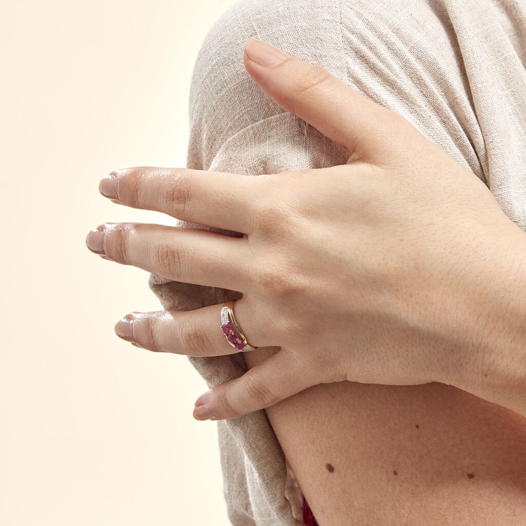 Anello Trilogy Charlotte Oro Giallo Rubino Diamante