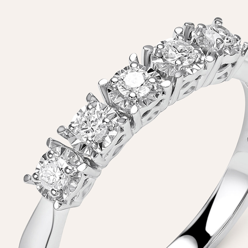 Anello Riviere Diamotion Oro Bianco Diamante