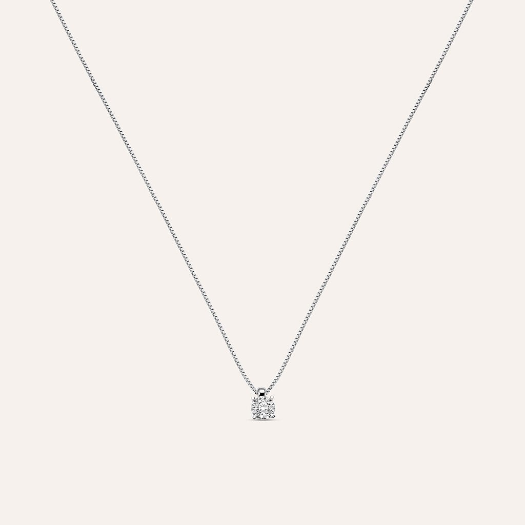 Collana Punto Luce Diamotion Oro Bianco Diamante