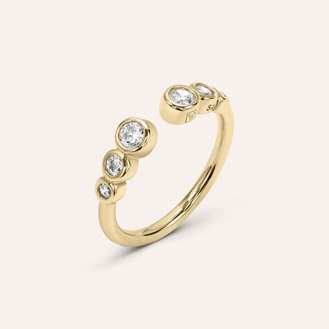 Anello Contrarie Golden Dream Placcato Oro Giallo Cubic Zirconia - Anelli con Pietre Donna | Stroili