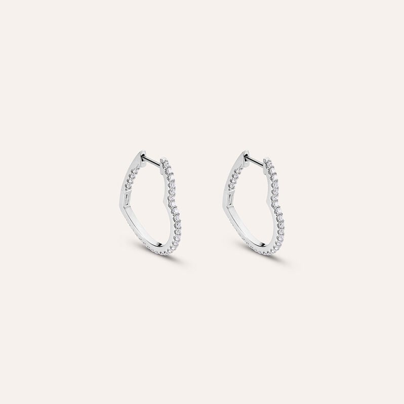 Orecchini A Cerchio Silver Shine Argento Rodiato Cubic Zirconia - Orecchini a Cerchio Donna | Stroili