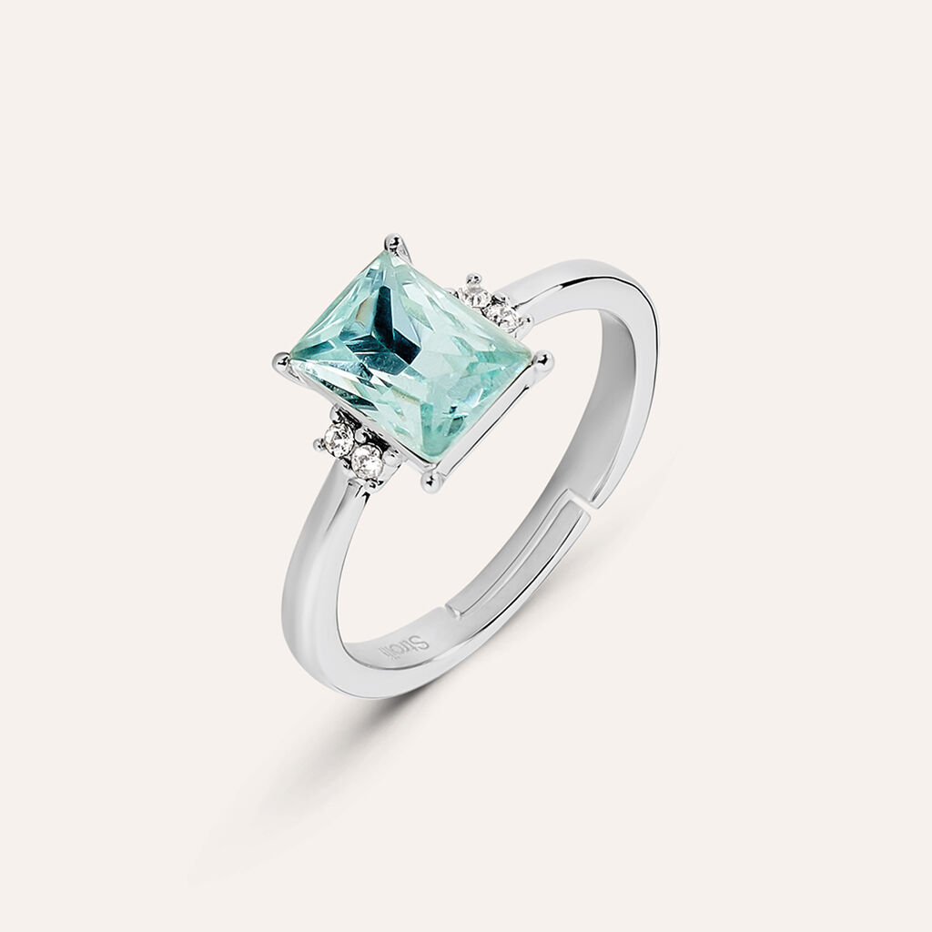 Anello Solitario Violet Ottone Cristallo