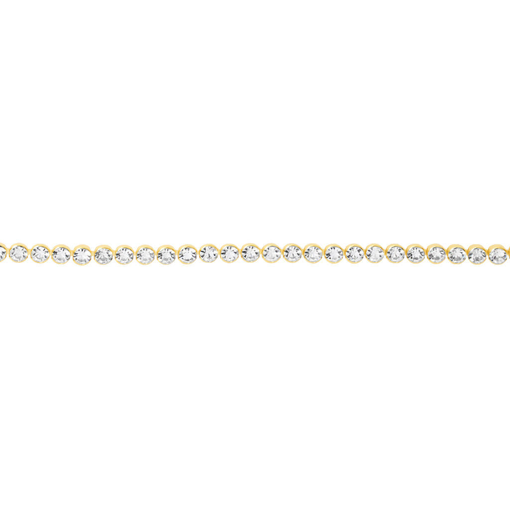 Bracciale Tennis Romantic Shine Metallo Dorato Cristallo - Bracciali Tennis Donna | Stroili