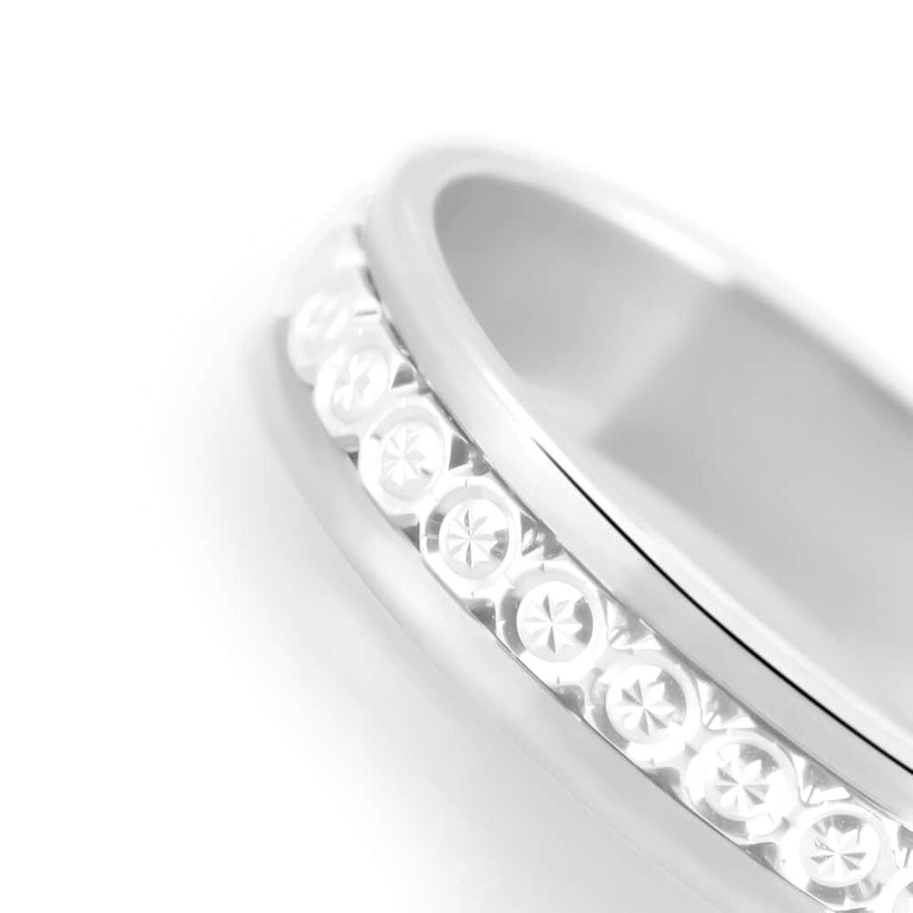 Fede Classica Diamantata 4.5 mm Oro Bianco - Anelli con Incisione Donna | Stroili