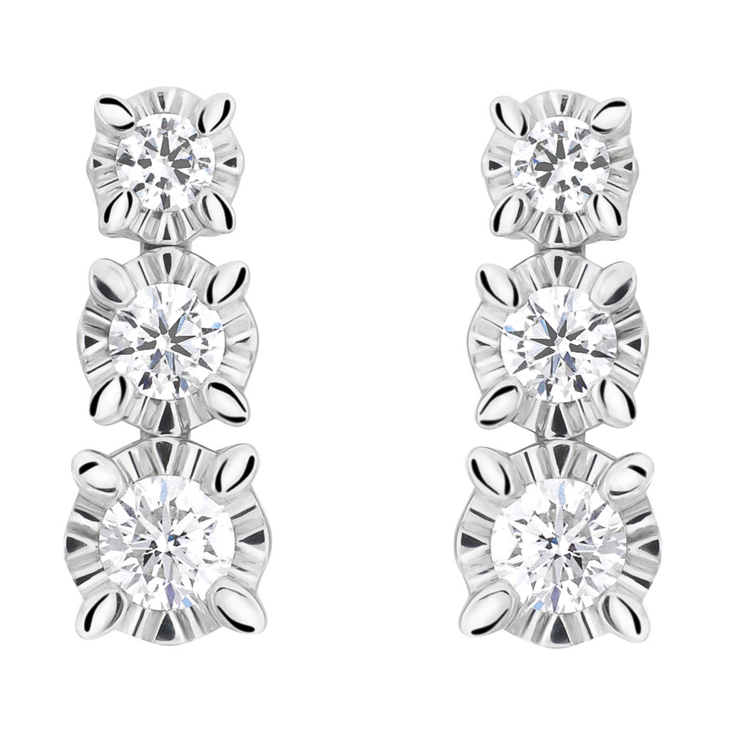 Orecchini Lobo Trilogy Diamazing Oro Bianco Diamante - Orecchini a Lobo Donna | Stroili