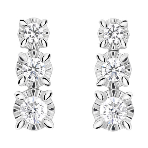 Orecchini Lobo Trilogy Diamazing Oro Bianco Diamante - Orecchini a Lobo Donna | Stroili