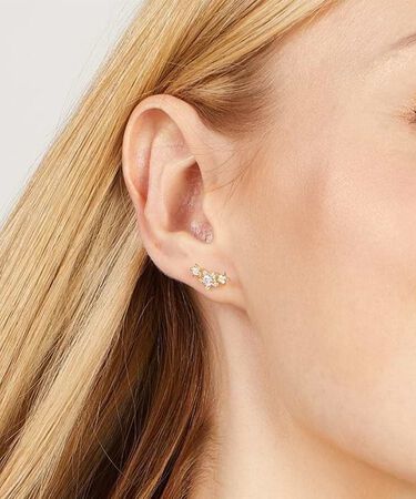 Orecchini Lobo Bon Ton Oro Giallo Cubic Zirconia