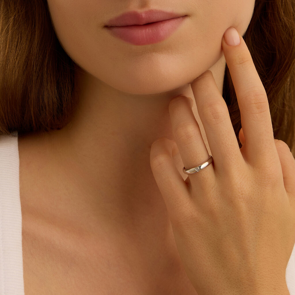 Anello Fascia Claire Oro Bianco Cubic Zirconia