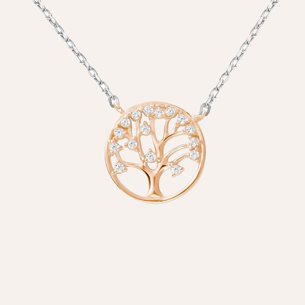 Collana Silver Moments Argento Bicolore Bianco / Rosa Cubic Zirconia