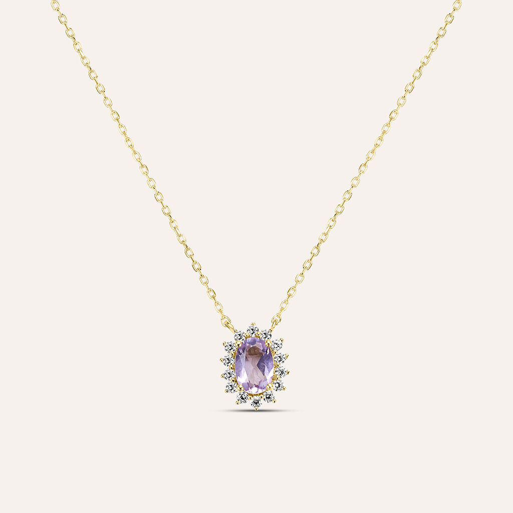 Collana Amélie Oro Giallo Ametista Cubic Zirconia - Collane Donna | Stroili