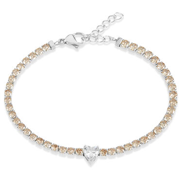 Bracciale Tennis Aura Acciaio Cristallo