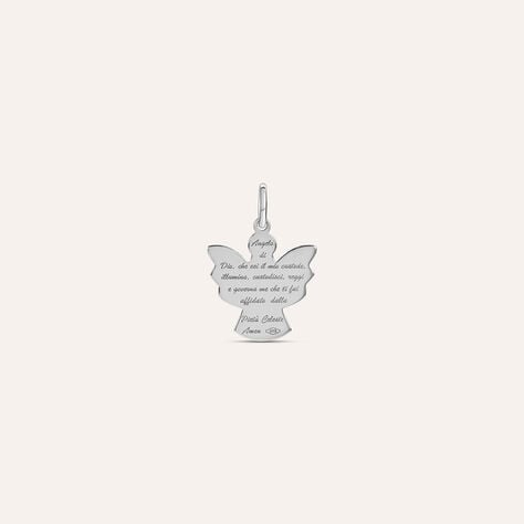 Pendente Holy Oro Bianco - Ciondoli con Incisione Unisex | Stroili