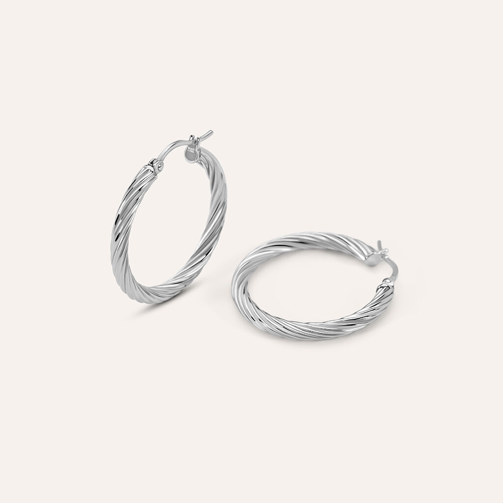 Orecchini A Cerchio Moonlight Acciaio