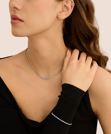 Collana Tennis Romantic Shine Metallo Cristallo