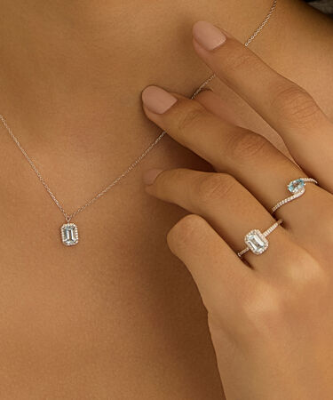 Anello Solitario Am&eacute;lie Oro Bianco Topazio Cubic Zirconia