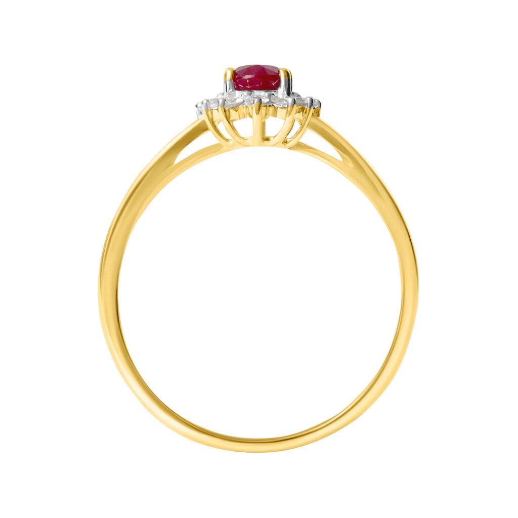 Anello Solitario Charlotte Oro Giallo Rubino Diamante - Anelli con Pietre Donna | Stroili