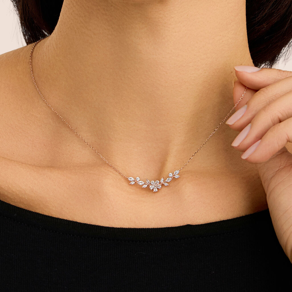 Collana Silver Elegance Argento Rosa Cubic Zirconia