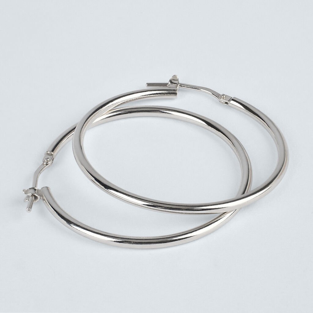 Orecchini A Cerchio Silver Collection Argento Rodiato