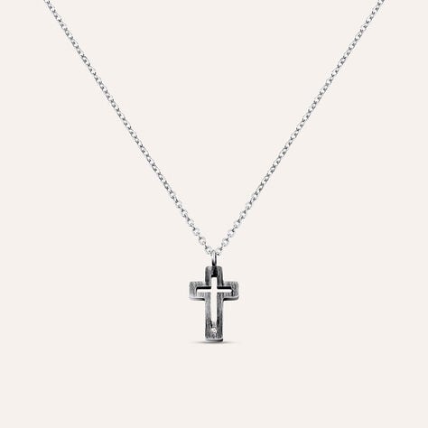 Collana Man Code Acciaio Bicolore Bianco / Nero Cristallo - Collane Uomo | Stroili