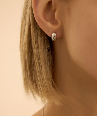 Orecchini A Cerchio Silver Collection Argento Rodiato Cubic Zirconia