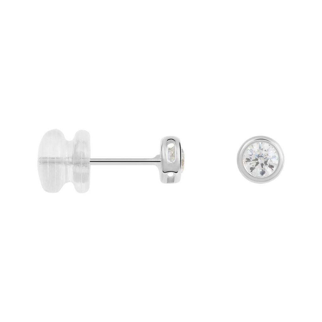 Orecchini Lobo Punto Luce Claire Oro Bianco Cubic Zirconia - Orecchini a Lobo Donna | Stroili