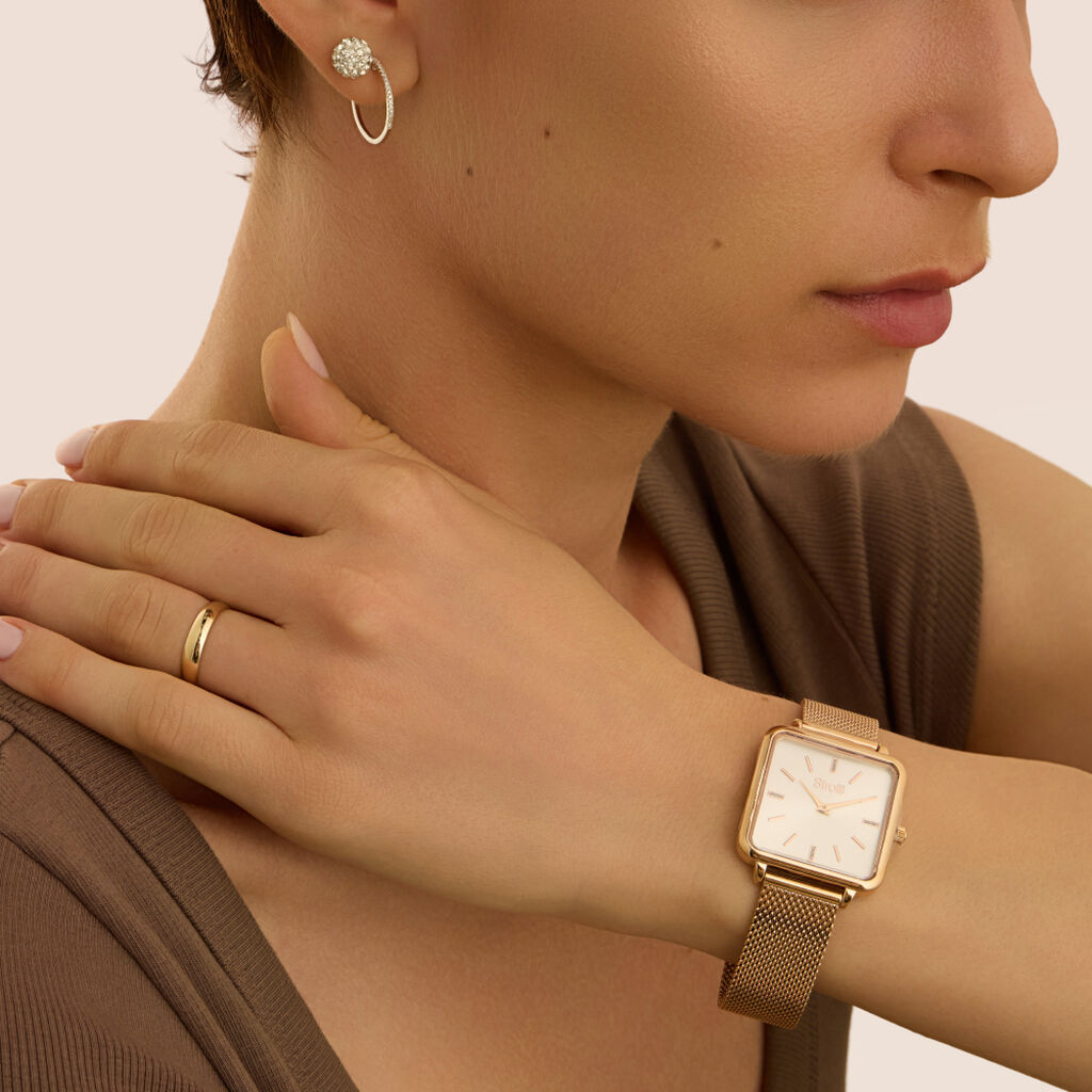 Orecchini A Cerchio Grace Oro Bianco Diamante