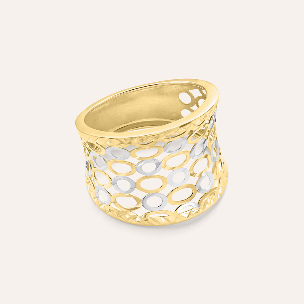 Anello Fascia Golden Lover Oro Bicolore