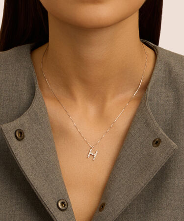 Collana Diamond Letters Oro Bianco Diamante