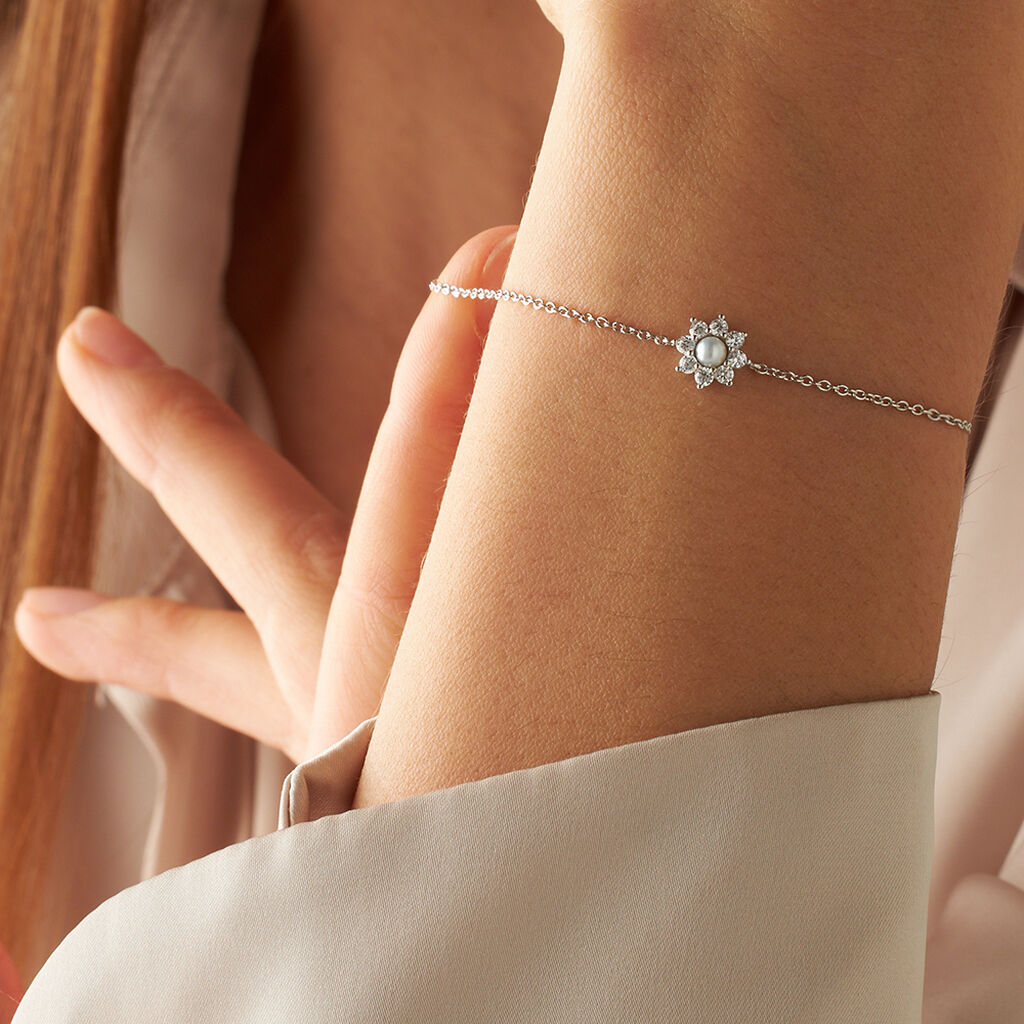 Bracciale Silver Pearls Argento Rodiato Perla sintetica Cubic Zirconia