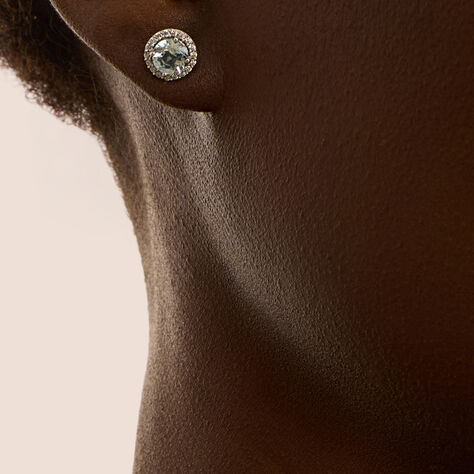 Orecchini Lobo Punto Luce Amélie Oro Bianco Topazio Cubic Zirconia - Orecchini a Lobo Donna | Stroili