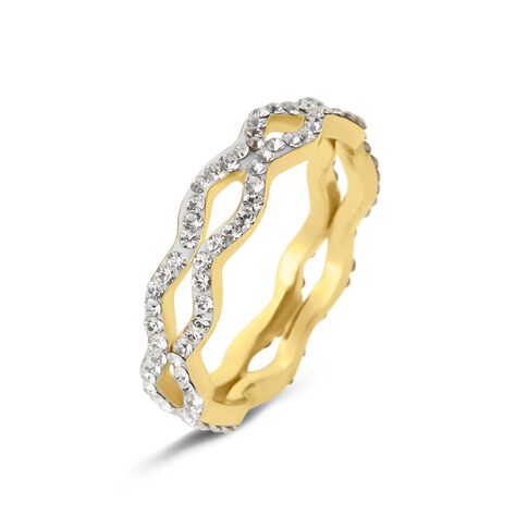 Anello Fascia Christelle Oro Giallo Cristallo - Anelli con Pietre Donna | Stroili