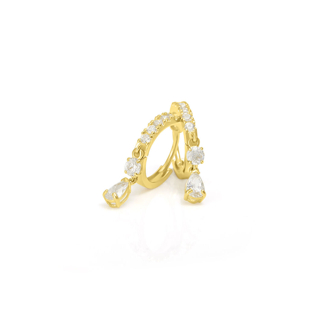 Orecchini A Cerchio Toujours Oro Giallo Cubic Zirconia