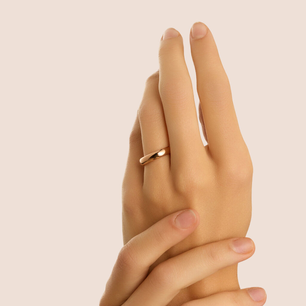 Fede Comoda Leggera 4 mm Oro Rosa